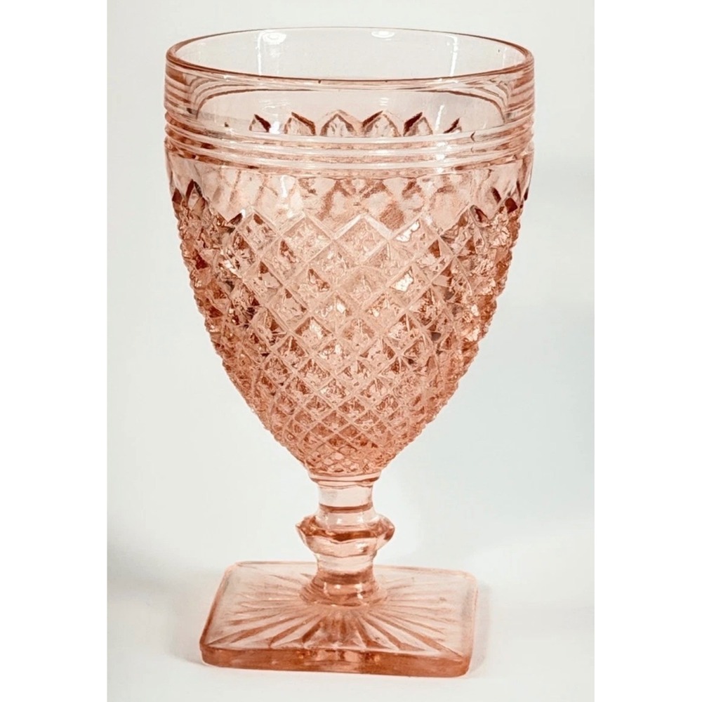 Vintage Anchor Hocking Miss America Pink Depression Goblet/Candy Jar 5 1/2" 10oz